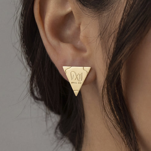 512 BRULL Golden Hour Triangle Ultra Slim Stud Earrings