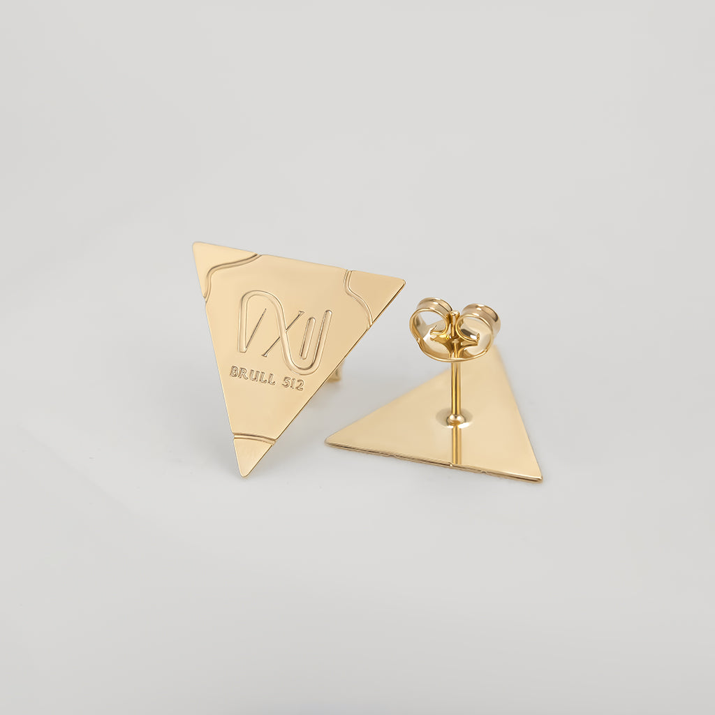 512 BRULL Golden Hour Triangle Ultra Slim Stud Earrings