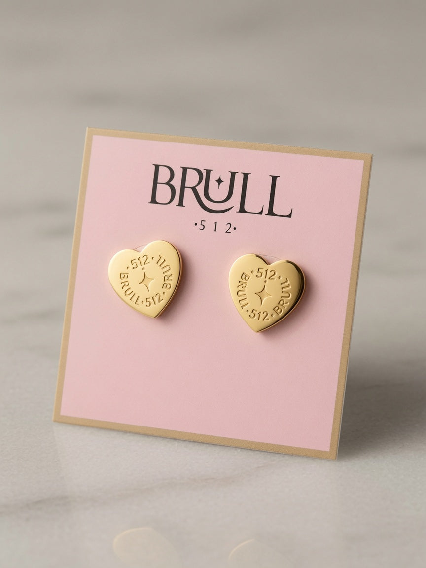 Brull 512 Gold Heart Studs
