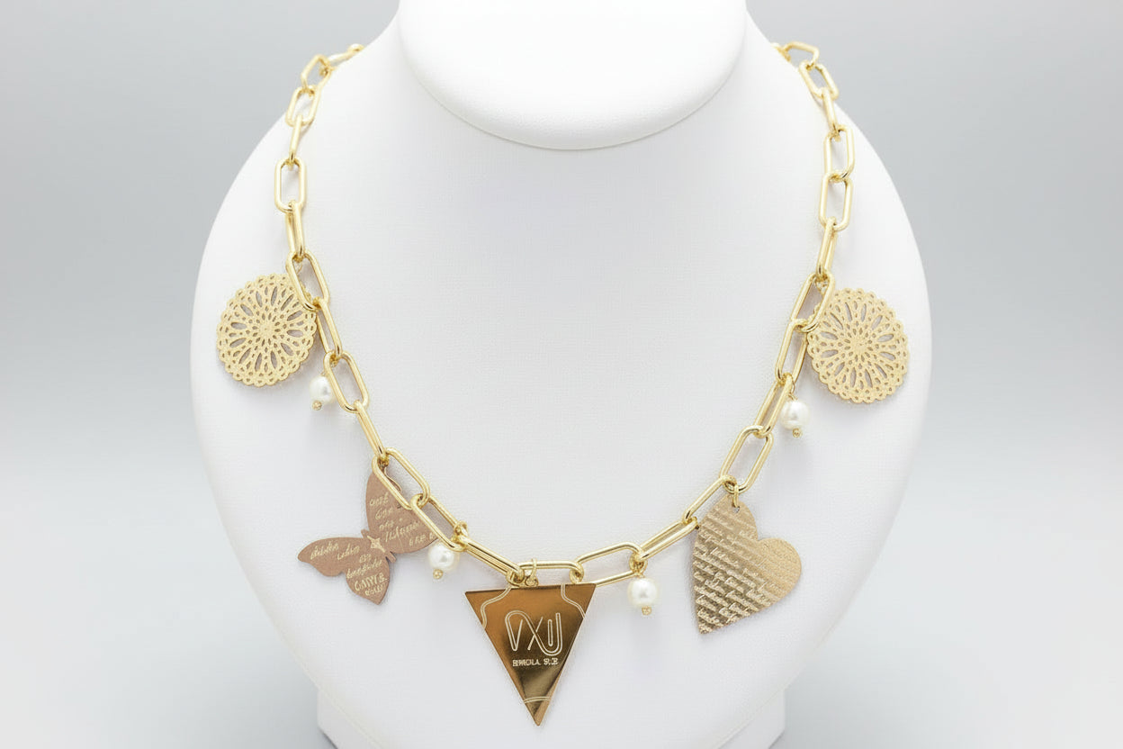 512 BRULL Paperclip Chain Charm Necklace