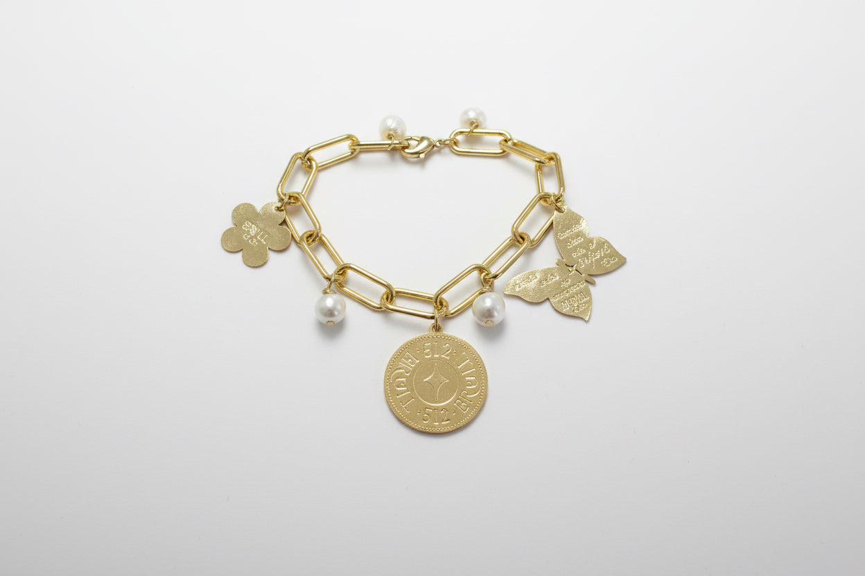 512 BRULL Paperclip Chain Charm Bracelet