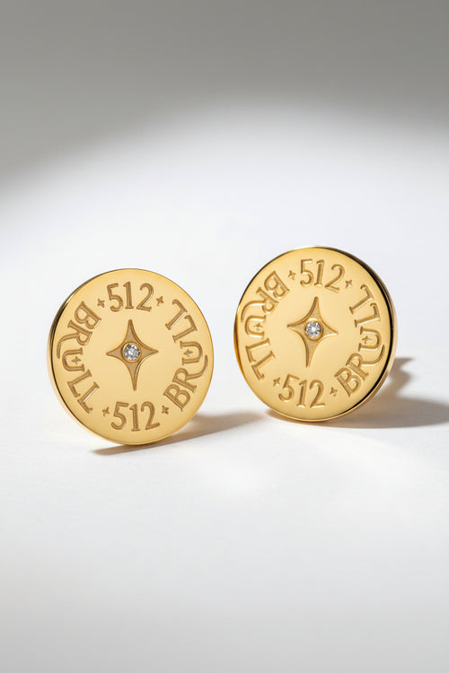 Revelation Gold Circle Stud Earrings