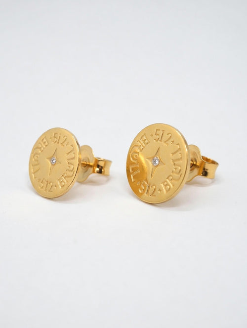 512 BRULL Signature Golden Journey Circle Earrings