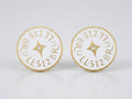 White Enamel Circle Puerto Banús Stud Earrings