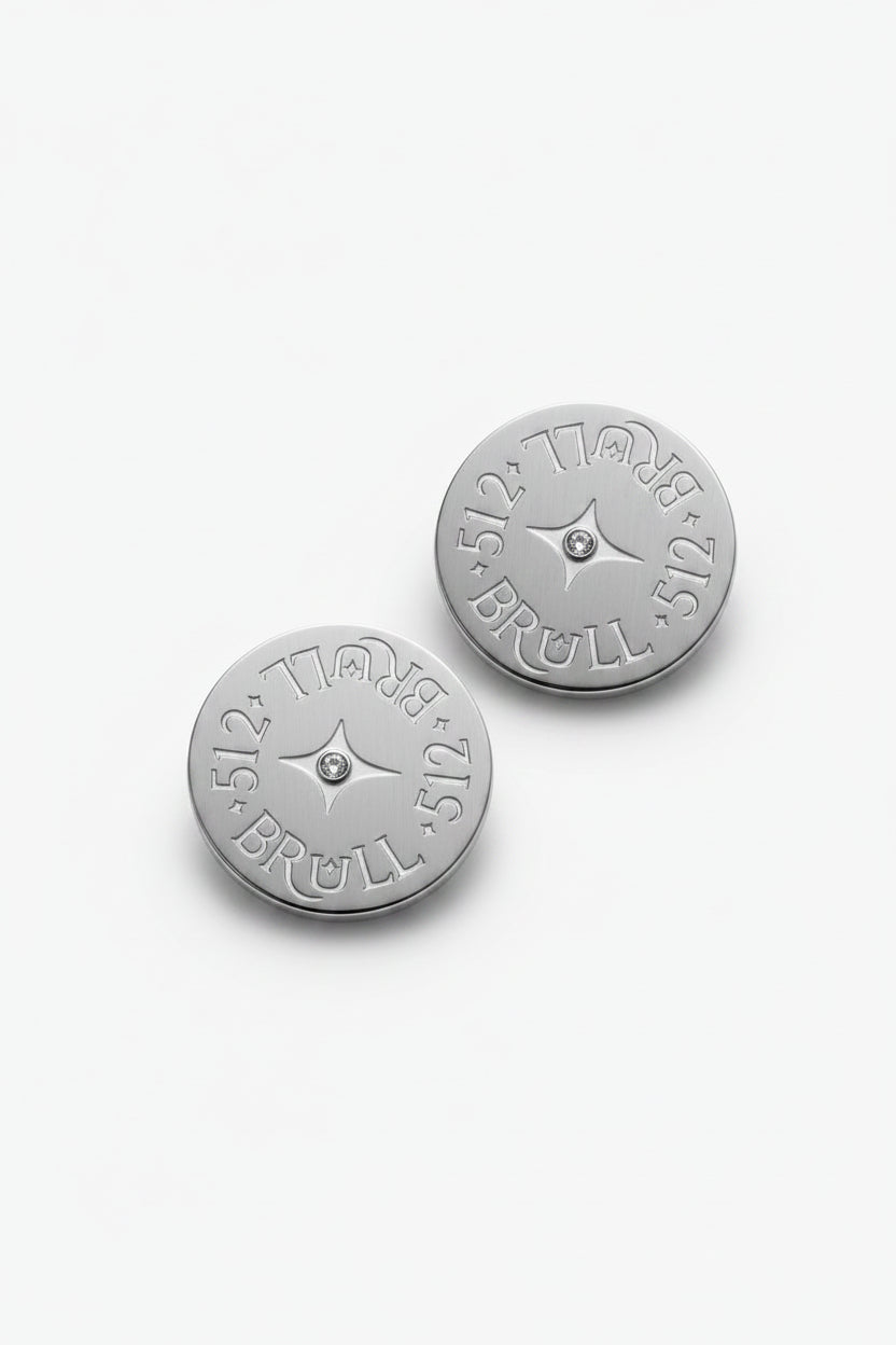 Brull 512 Silver Circle Stud Earrings
